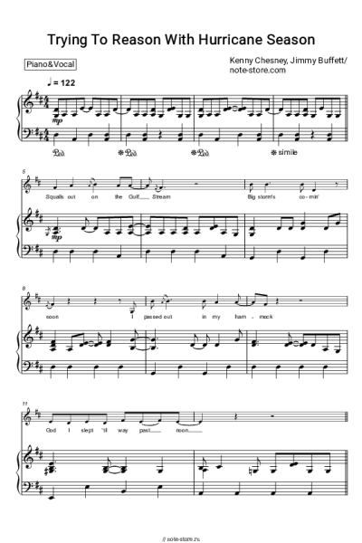 Ноты, аккорды Kenny Chesney, Jimmy Buffett - Trying to Reason With Hurricane Season