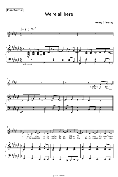 Ноты, аккорды Kenny Chesney - We're All Here