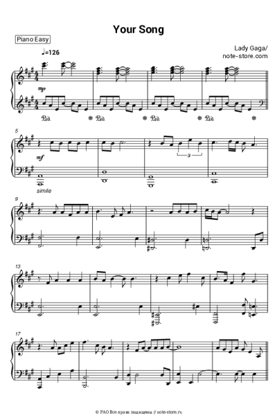 undefined Lady Gaga - Your Song