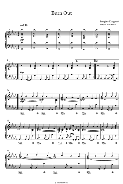 Ноты, аккорды Imagine Dragons - Burn Out
