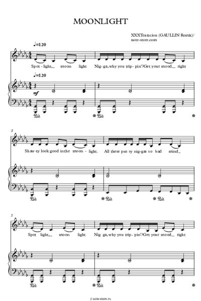 Ноты, аккорды Gaullin - Moonlight