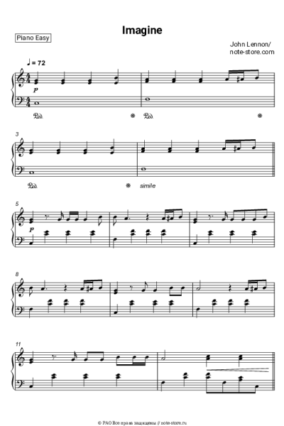 Ноты, аккорды John Lennon - Imagine