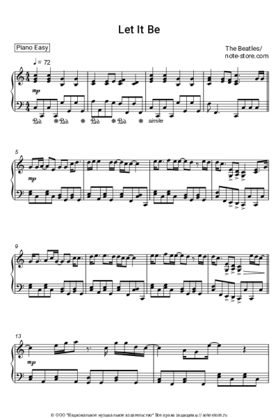 Ноты, аккорды The Beatles - Let It Be