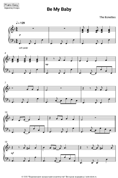Ноты, аккорды The Ronettes - Be My Baby