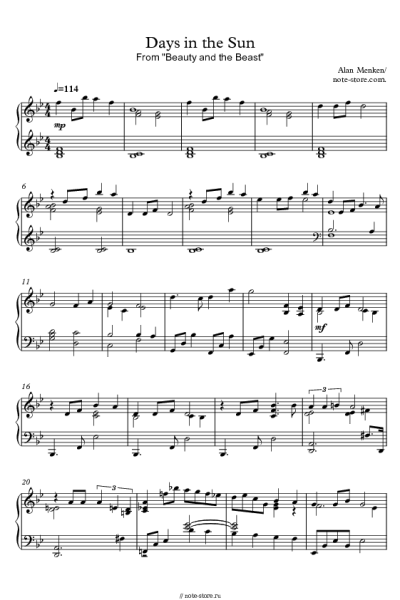 undefined Alan Menken - Days In The Sun