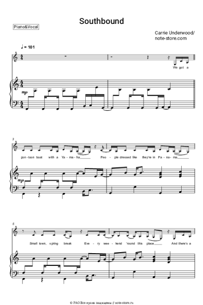 Ноты, аккорды Carrie Underwood - Southbound