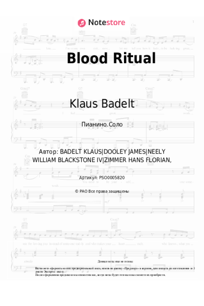 undefined Klaus Badelt - Blood Ritual