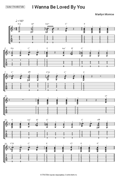 Ноты, аккорды Marilyn Monroe - I Wanna Be Loved By You
