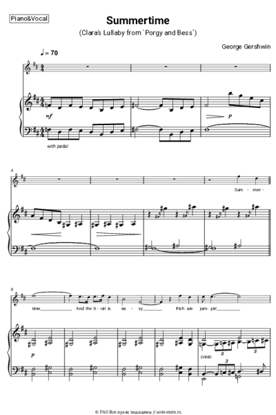 Ноты, аккорды Ella Fitzgerald - Summertime