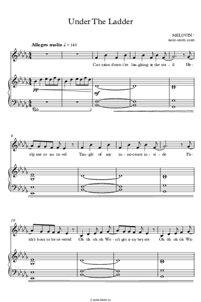Ноты, аккорды Melovin - Under the Ladder