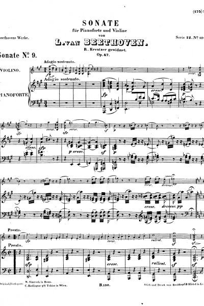 undefined Людвиг ван Бетховен - Соната № 9 для скрипки и фортепиано ля мажор, op. 47
