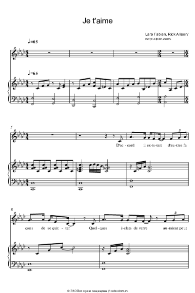 undefined Lara Fabian - Je t’aime