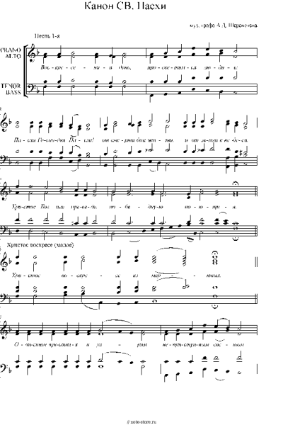 undefined Церковная музыка - Канон Пасхи А. Шереметьева