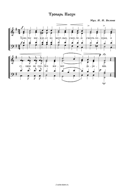 undefined Церковная музыка - Христос Воскресе Муз. Н. Белова