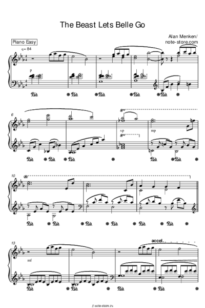 undefined Alan Menken - The Beast Lets Belle Go