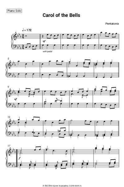 Ноты, аккорды Pentatonix - Carol of the Bells