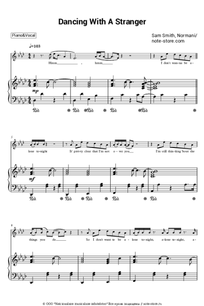 Ноты, аккорды Normani, Sam Smith - Dancing With A Stranger
