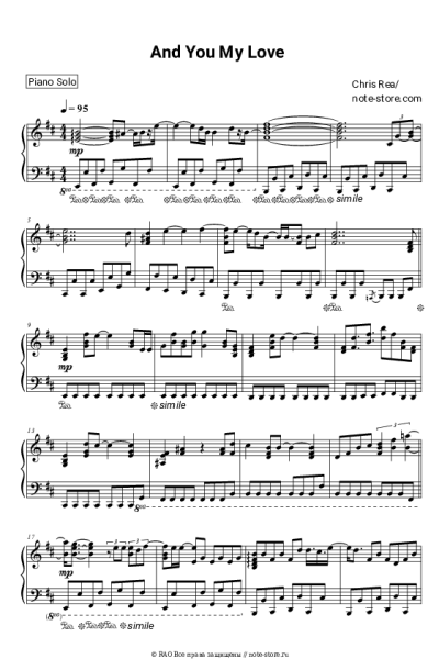 Ноты, аккорды Chris Rea - And You My Love