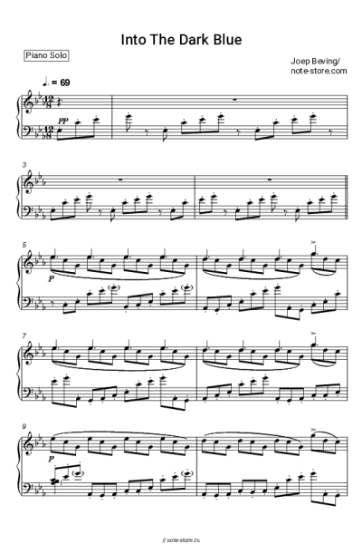 Ноты, аккорды Joep Beving - Into The Dark Blue