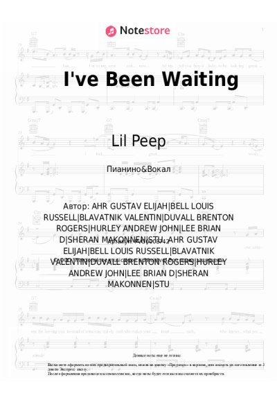 Ноты, аккорды Lil Peep, ILoveMakonnen, Fall Out Boy - I've Been Waiting