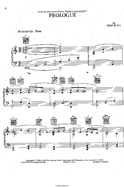 Ноты, аккорды Nino Rota - Prologue and Fanfare for the Prince