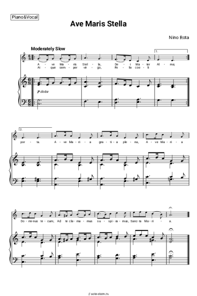 Ноты, аккорды Nino Rota - Ave Maris Stella