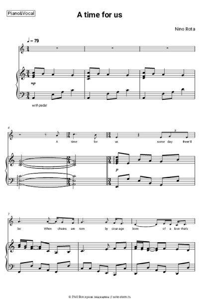 Ноты, аккорды Nino Rota - A time for us