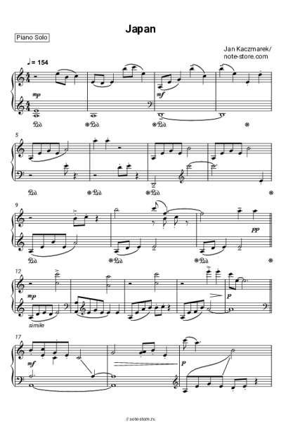 Ноты, аккорды Jan Kaczmarek - Japan