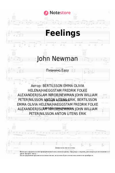 Ноты, аккорды John Newman - Feelings