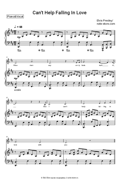 undefined Elvis Presley - Can't Help Falling In Love