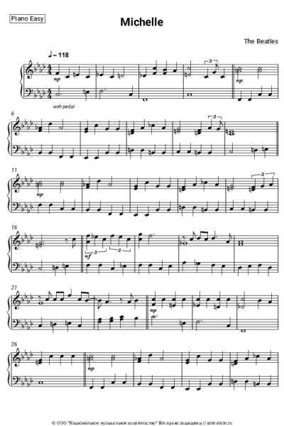 Ноты, аккорды The Beatles - Michelle