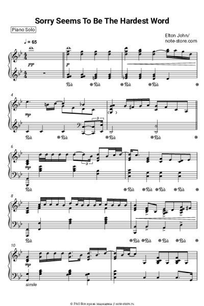 undefined Elton John - Sorry Seems to be the Hardest Word