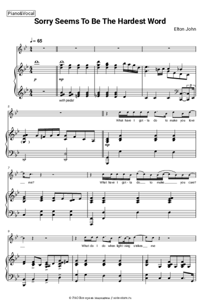 undefined Elton John - Sorry Seems to be the Hardest Word