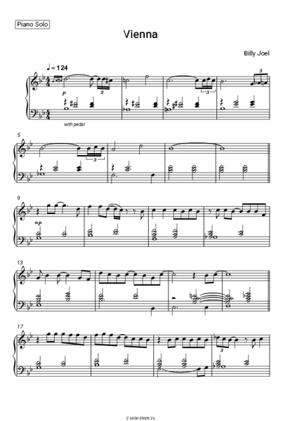 Ноты, аккорды Billy Joel - Vienna