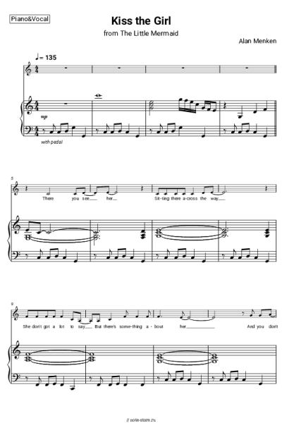 Ноты, аккорды Alan Menken - Kiss The Girl (from The Little Mermaid)