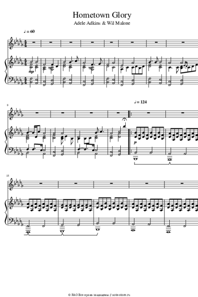 Ноты, аккорды Adele - Hometown Glory