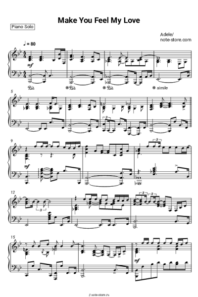 Ноты, аккорды Adele - Make you feel my love