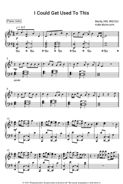 Ноты, аккорды Becky Hill, Weiss - I Could Get Used To This