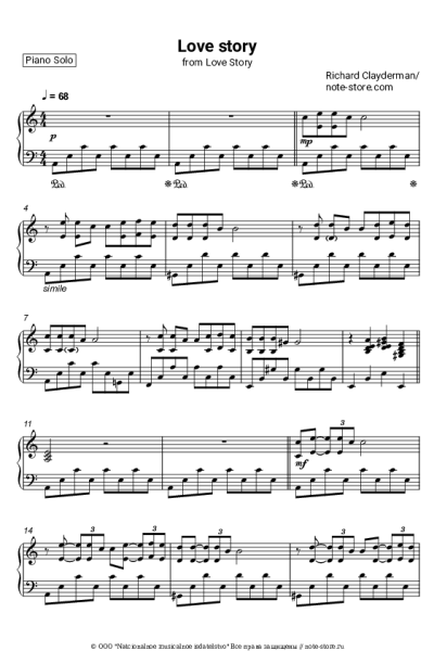 Ноты, аккорды Richard Clayderman - Love Story