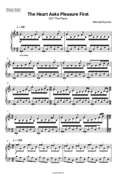 Ноты, аккорды Michael Nyman - The Heart Asks Pleasure First (OST The Piano)