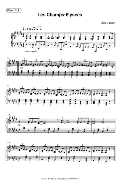 Ноты, аккорды Joe Dassin - Les Champs-Elysees