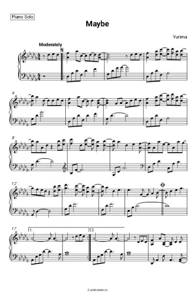 Ноты, аккорды Yiruma - Maybe