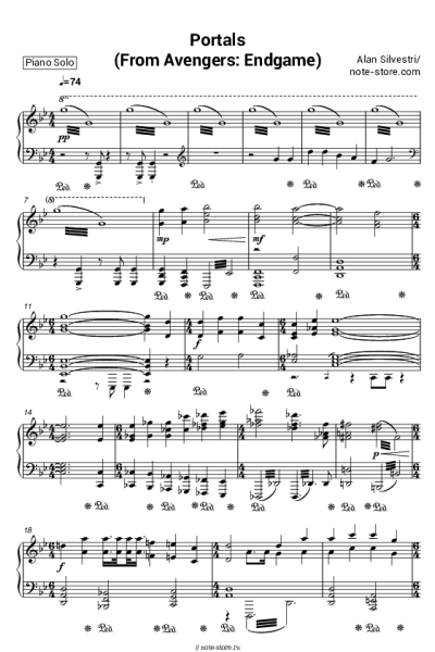 Ноты, аккорды Alan Silvestri - Portals (From Avengers: Endgame)