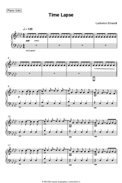 Ноты, аккорды Ludovico Einaudi - Time Lapse