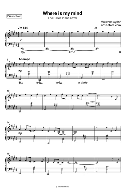 Ноты, аккорды Maxence Cyrin - Where is my mind