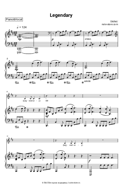 Ноты, аккорды Skillet - Legendary