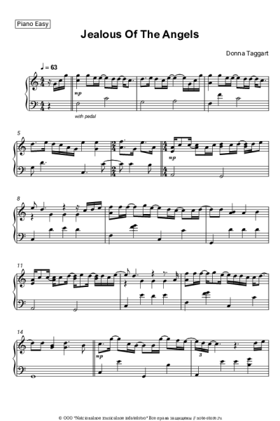 Ноты, аккорды Donna Taggart - Jealous of the Angels