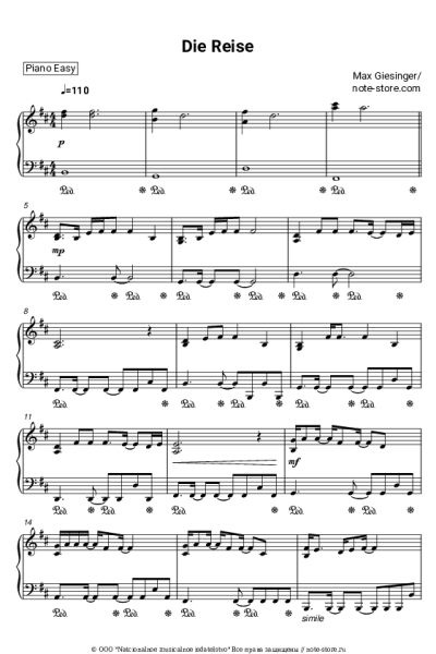 Ноты, аккорды Max Giesinger - Die Reise