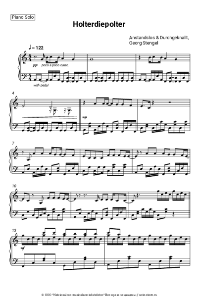Ноты, аккорды Anstandslos & Durchgeknallt, Georg Stengel - Holterdiepolter