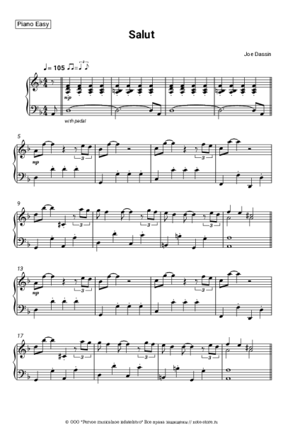 Ноты, аккорды Joe Dassin - Salut